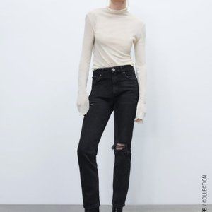ZARA Ripped Slim Jeans, Size 12 (EUR 44)